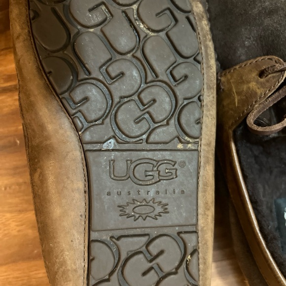 Ugg Australia Byron Cappuccino Dark Brown Suede Slippers 5102 Men’s 11 - Picture 4 of 10